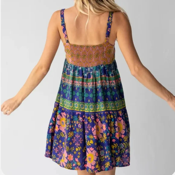 NATURAL LIFE Floral Dress - Blue, Pink, Green - Picture 3 of 5